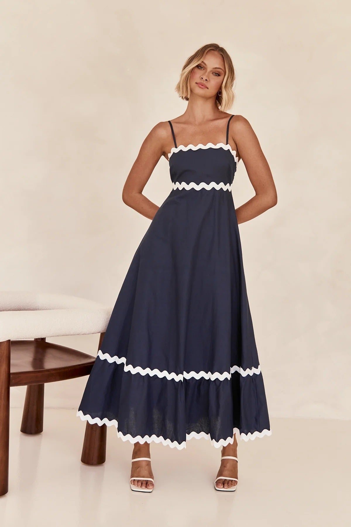 Satin Cowl Neck Sleeveless Slip Maxi Dress - View 6