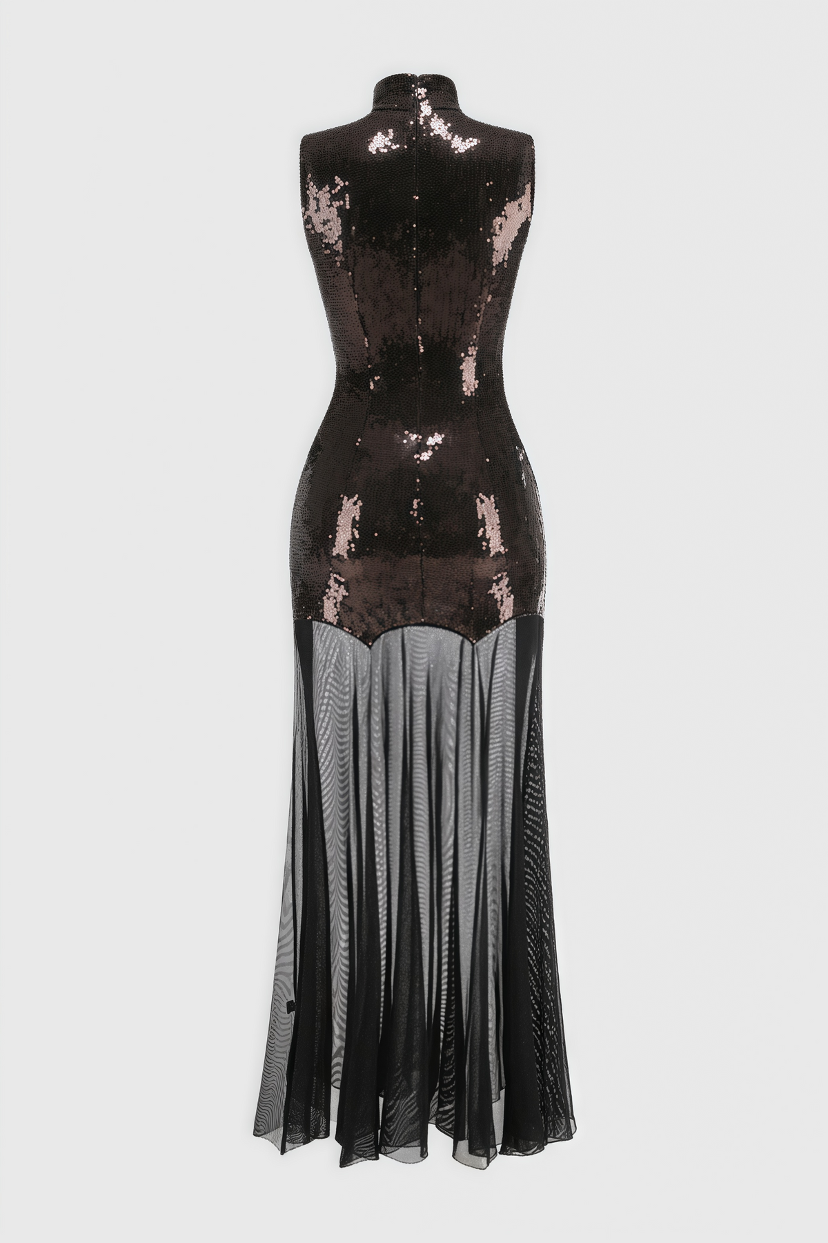Mayads High Neck Sequin Mesh Maxi Dress - View 5