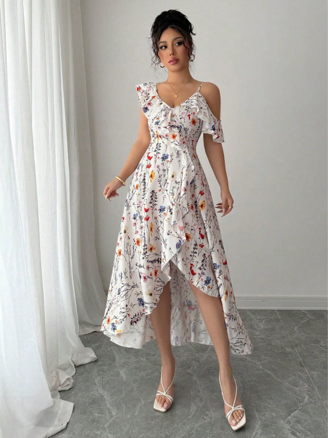 María Asymmetric Hem Ruffle Blouse Dress - View 6