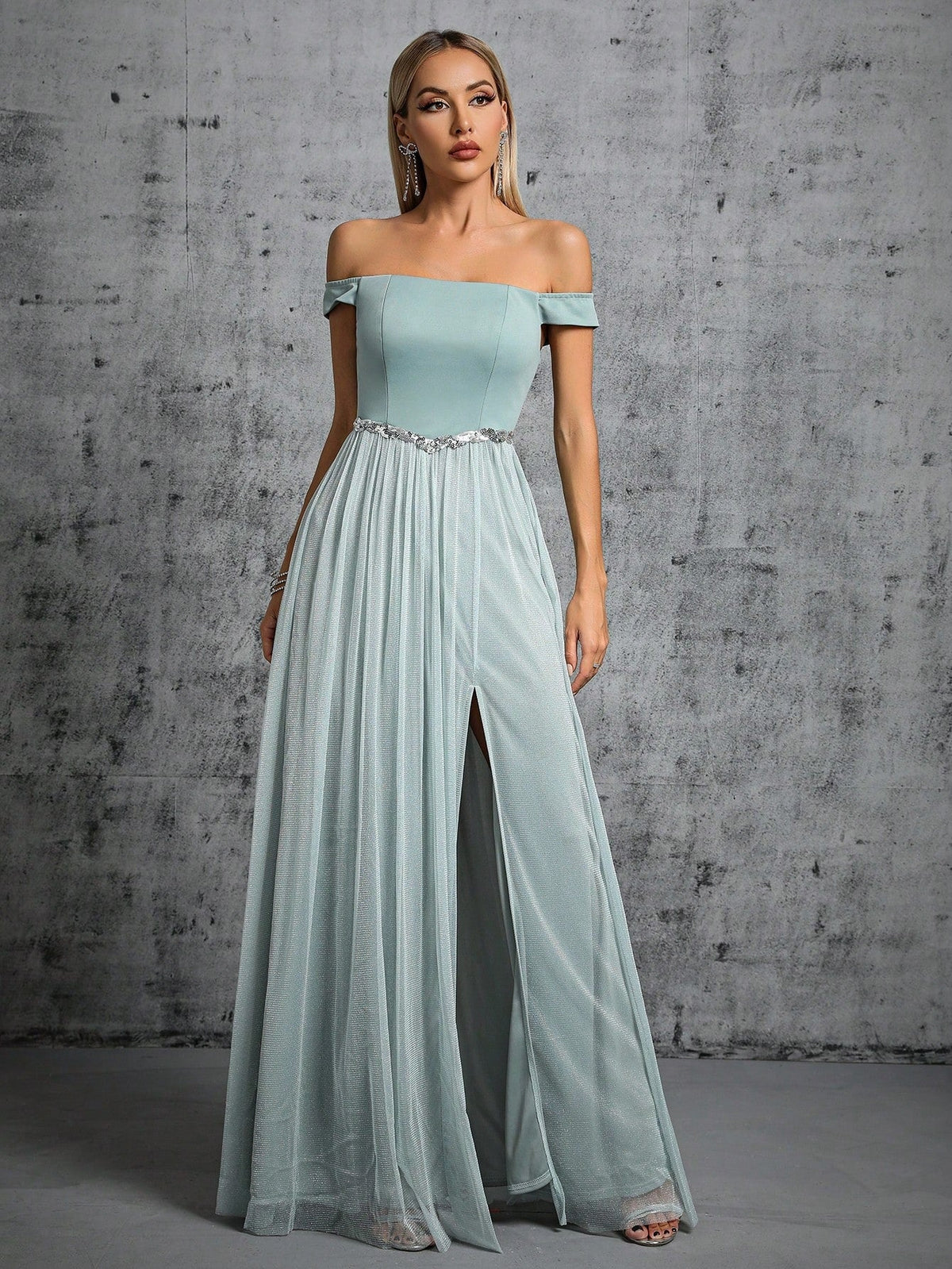 Off Shoulder Mini Dress Prom - View 2