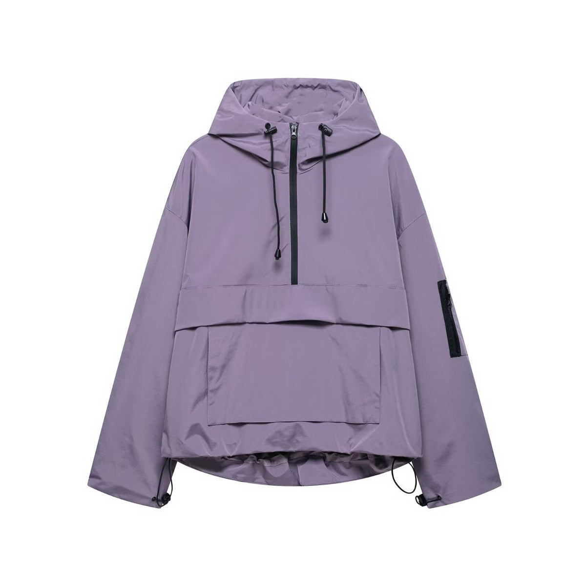 Hooded Half Zip Kangaroo Pocket Anorak Jacket 3