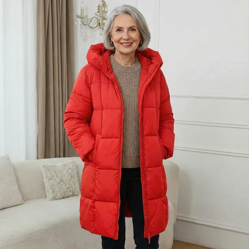 Hooded Zip Front Quilted Longline Puffer Coat 4