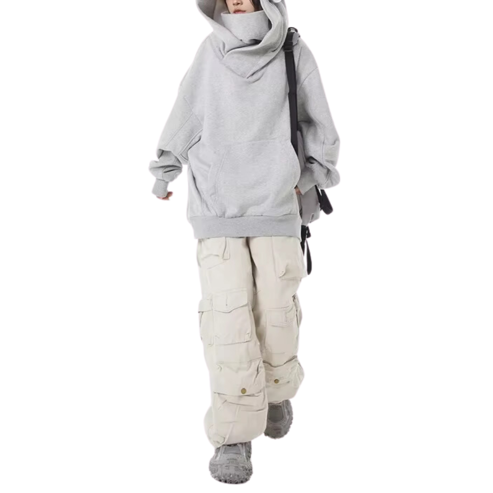 Oversized Drop Shoulder Kangaroo Pocket Hoodie 7