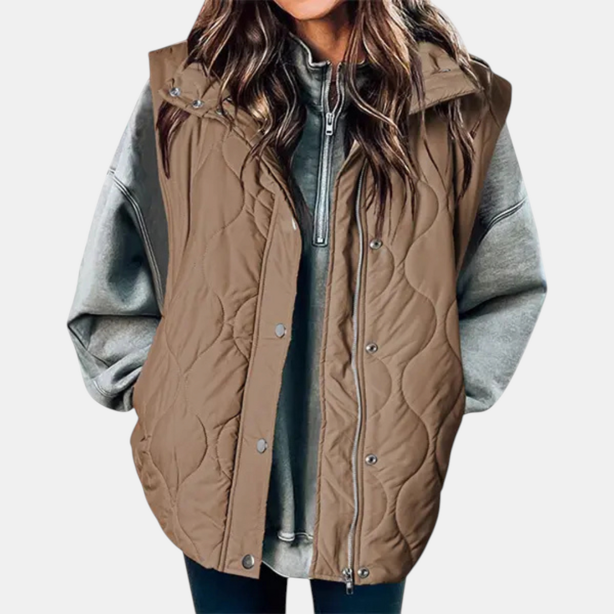 Hooded Zip Front Quilted Puffer Vest 10