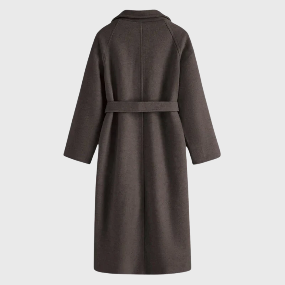 Notch Lapel Belted Wrap Longline Coat 7
