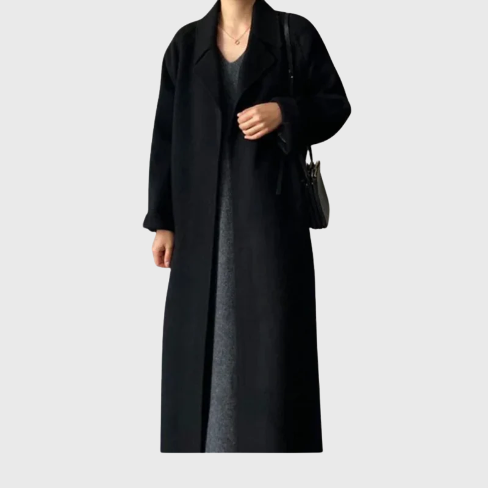 Notch Lapel Belted Wrap Longline Coat 5