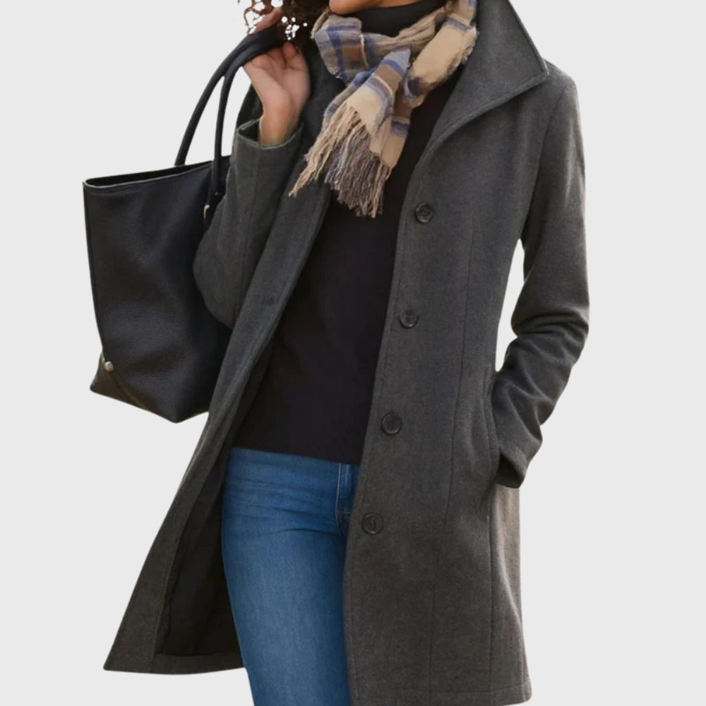 Single Breasted Lapel Mid Length Coat 3