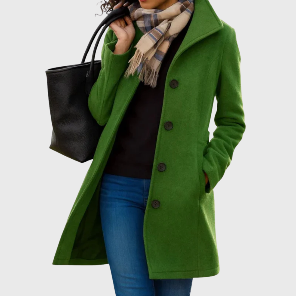 Single Breasted Lapel Mid Length Coat 4