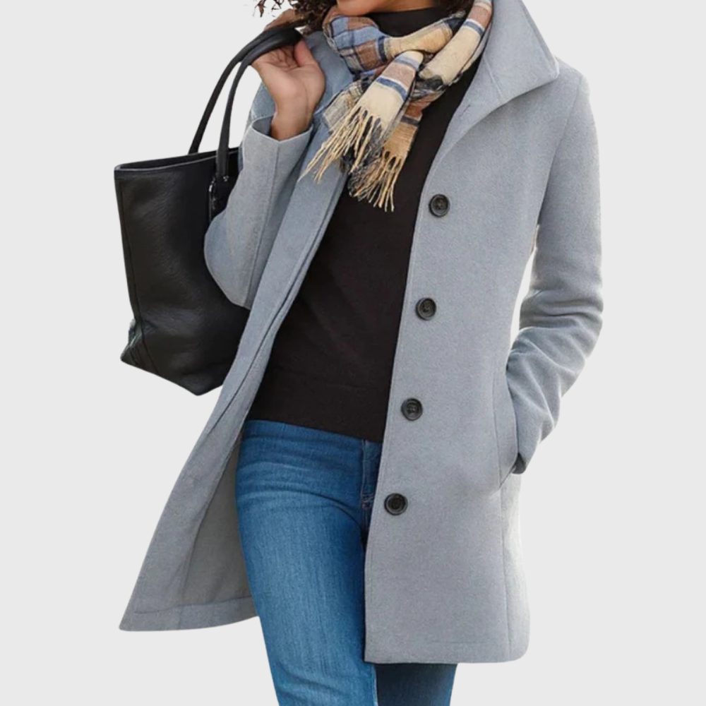 Single Breasted Lapel Mid Length Coat 5