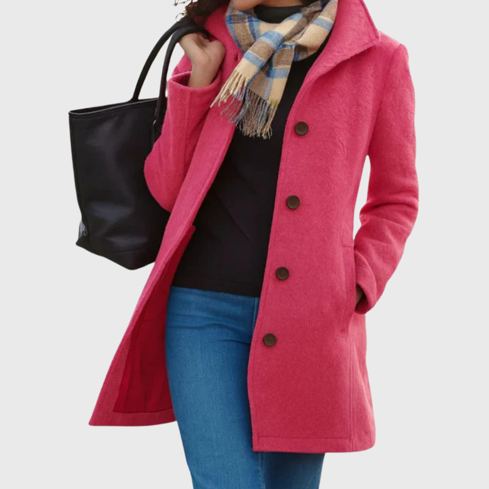 Single Breasted Lapel Mid Length Coat 6