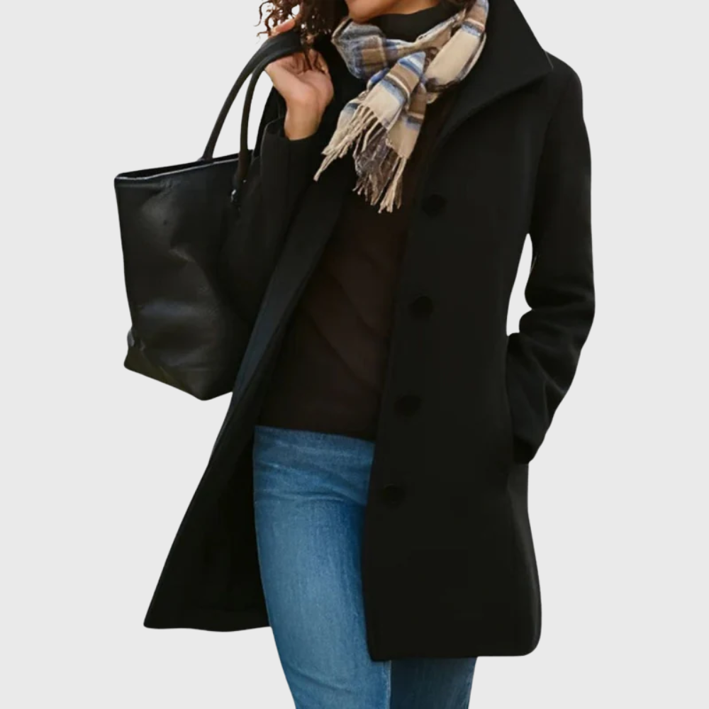 Single Breasted Lapel Mid Length Coat 8