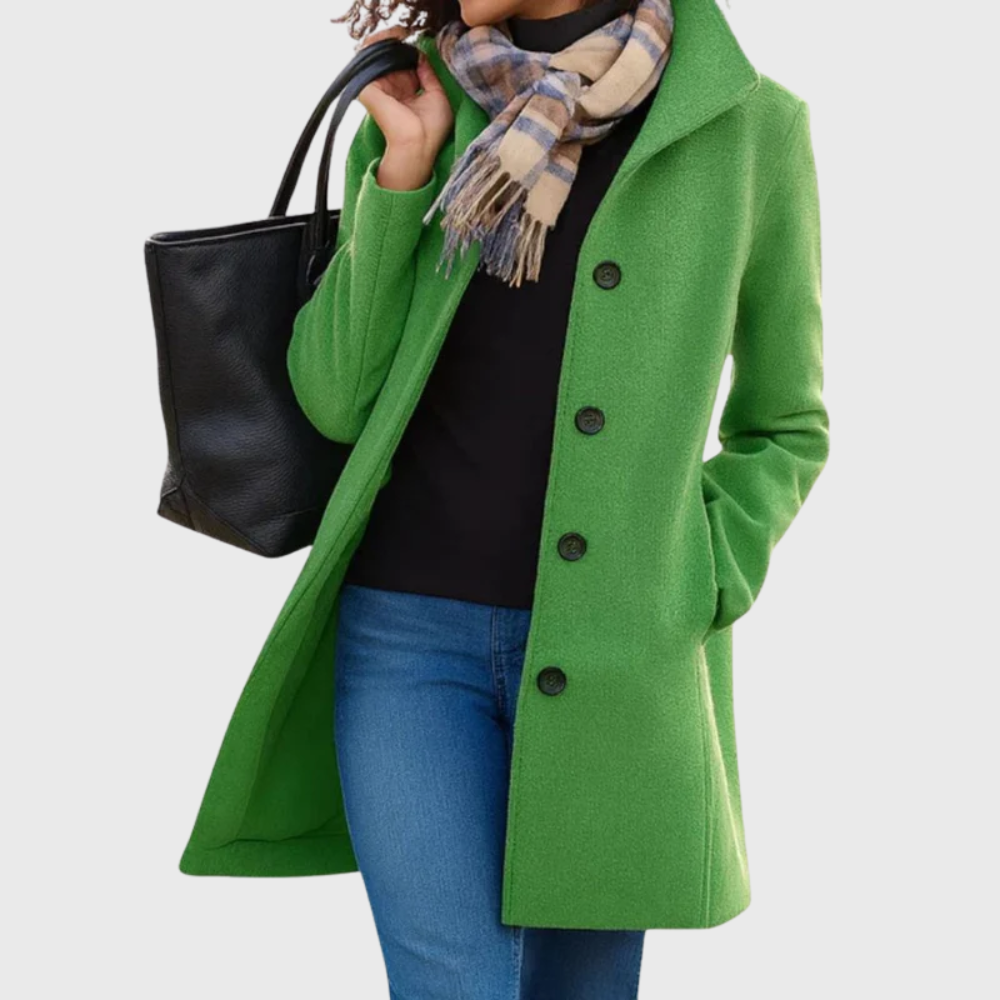 Single Breasted Lapel Mid Length Coat 9
