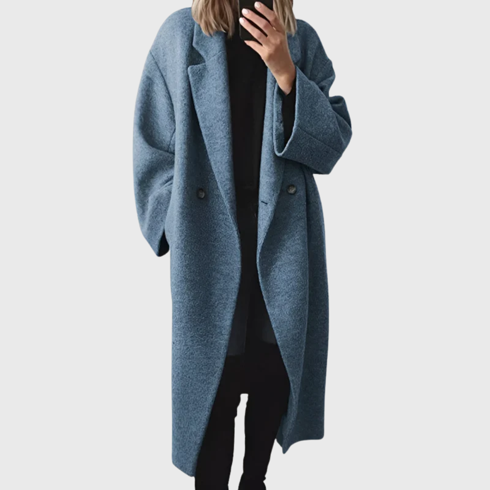 Double Breasted Lapel Longline Coat 3