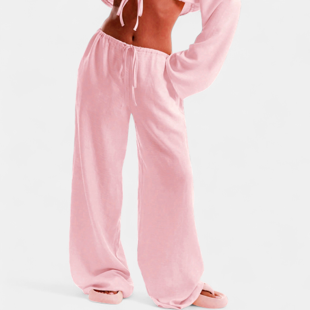 Drawstring Wide Leg Relaxed Beach Pants 5