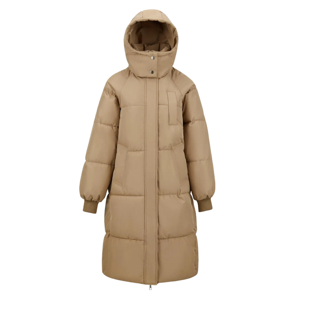 Hooded Zip Front Longline Puffer Jacket 2