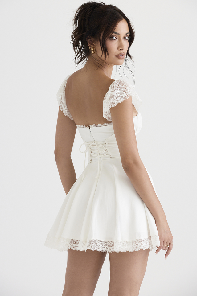 Lace A Line Mini Dress - View 5