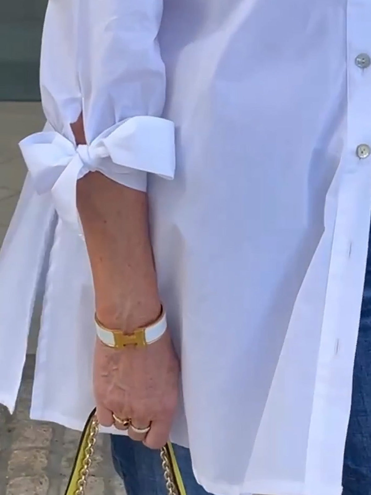 Stand Collar Tie Sleeve Longline Button Down Shirt 9