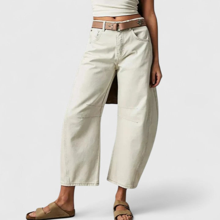 High Waist Faded Barrel Leg Jeans 26