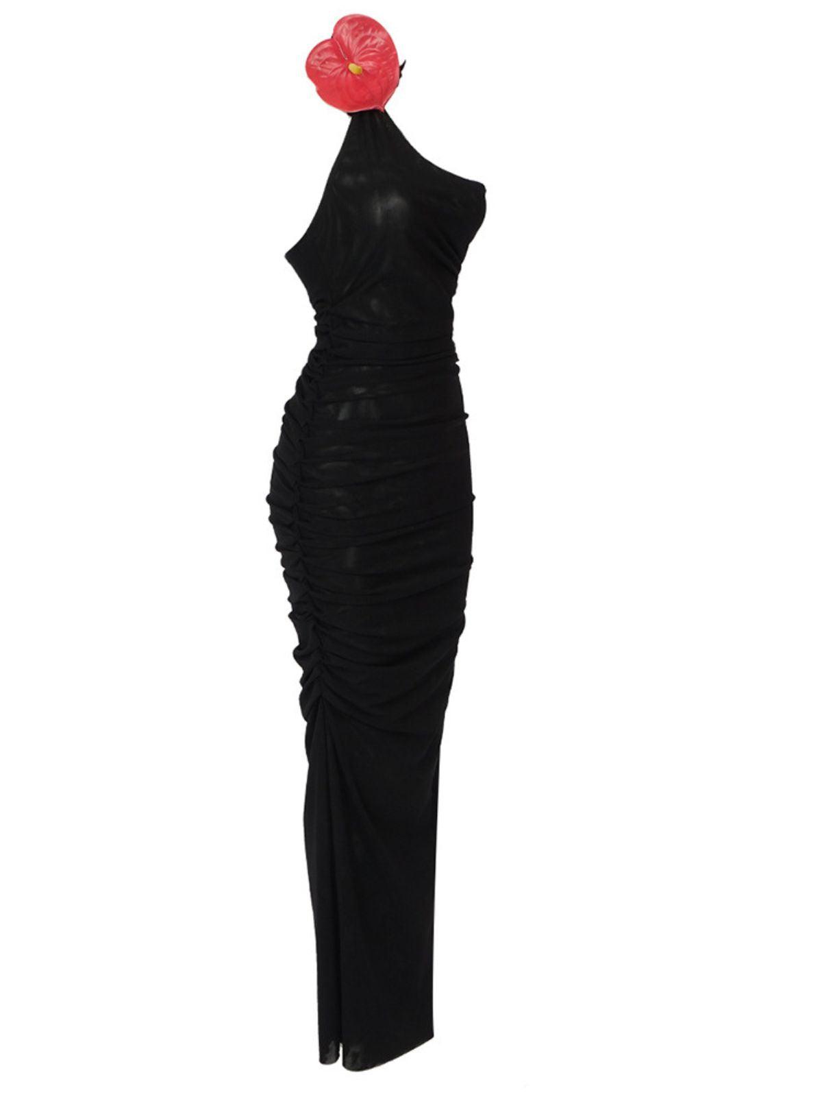 Ruby Halterneck Mesh Maxi Dress - View 7