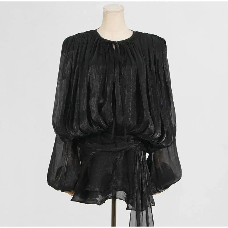 Elegant V - Neck Lace - Up Summer Style Mini Dress - View 11