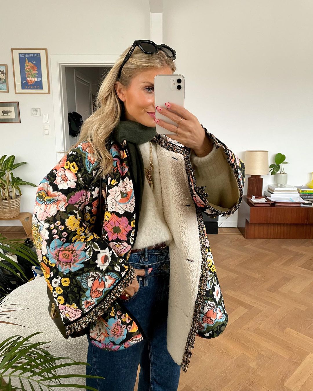 Floral Quilted Open Front Jacket 11