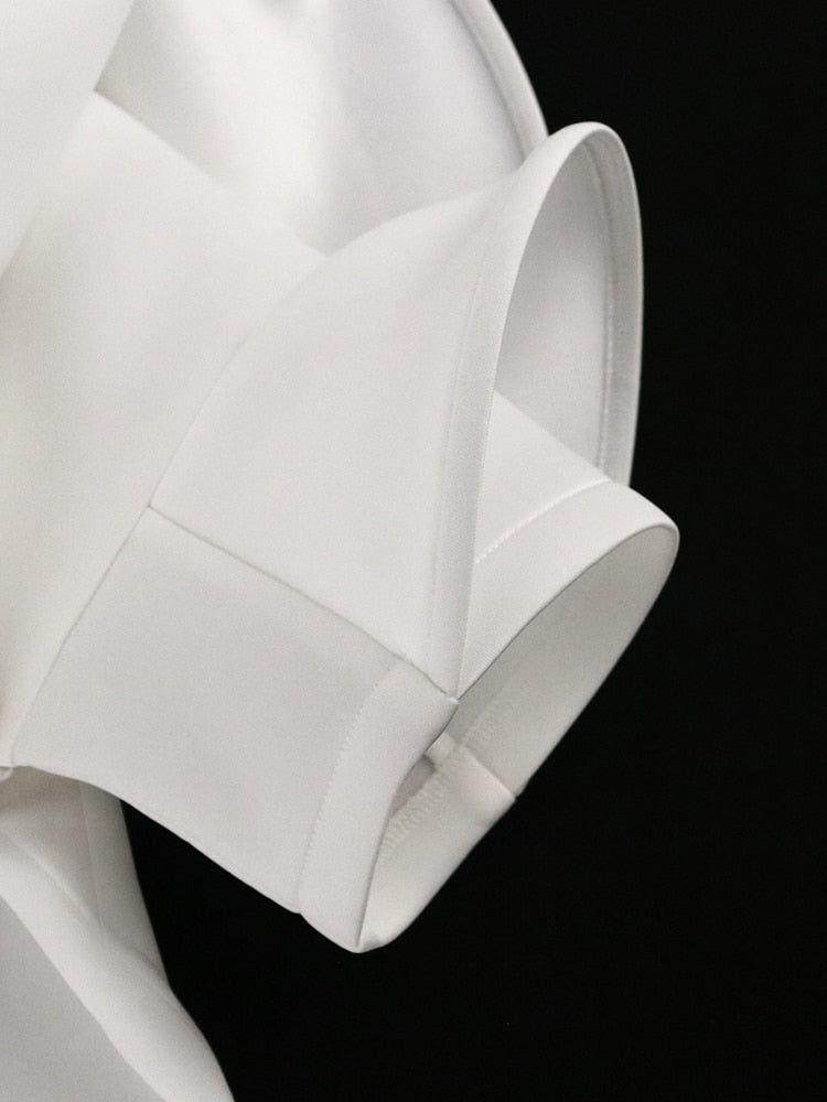 Brief Large With Ruffles Peplum - And Gown White Detail