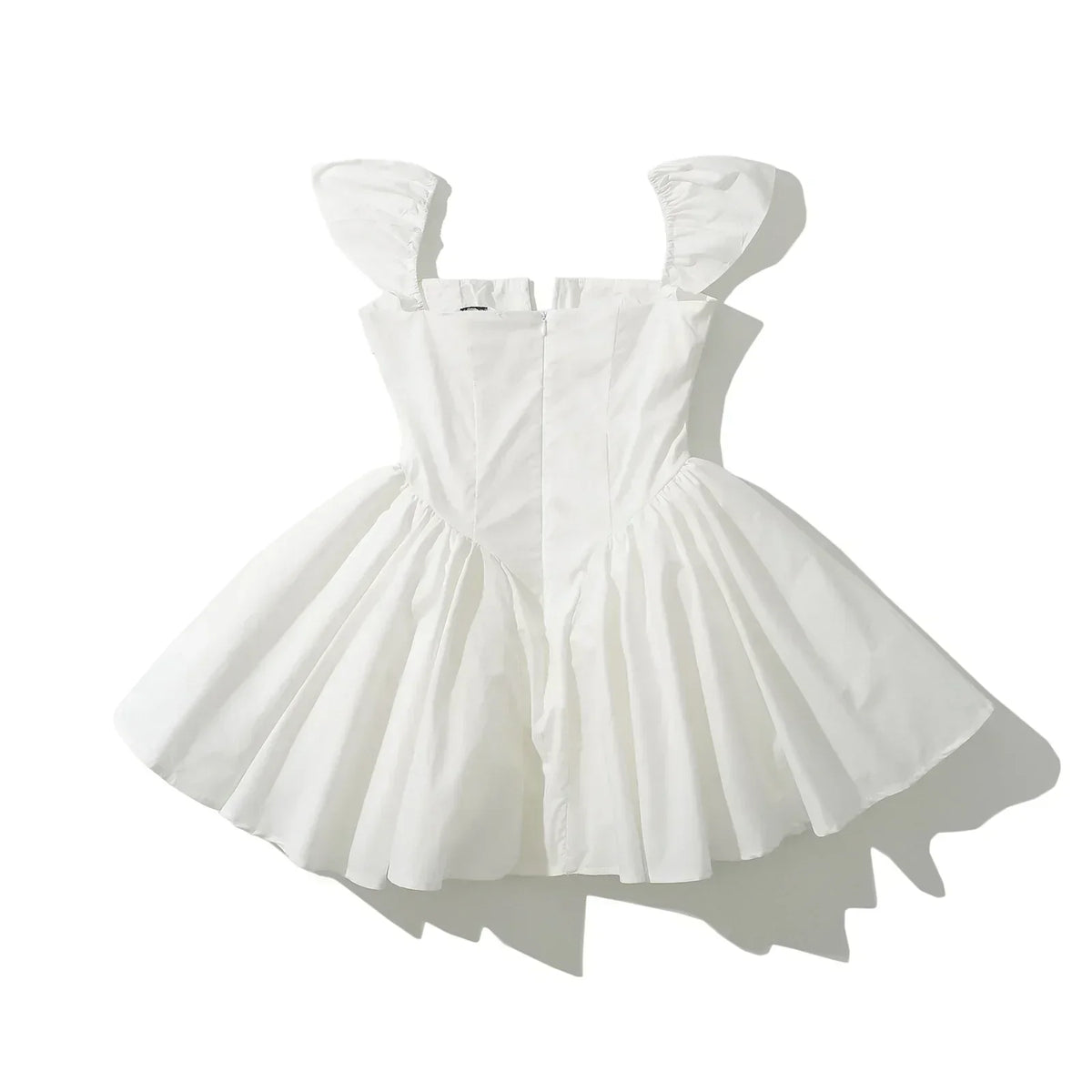 Sweetheart Cap Sleeve Button Front Fit and Flare Mini Dress - View 3
