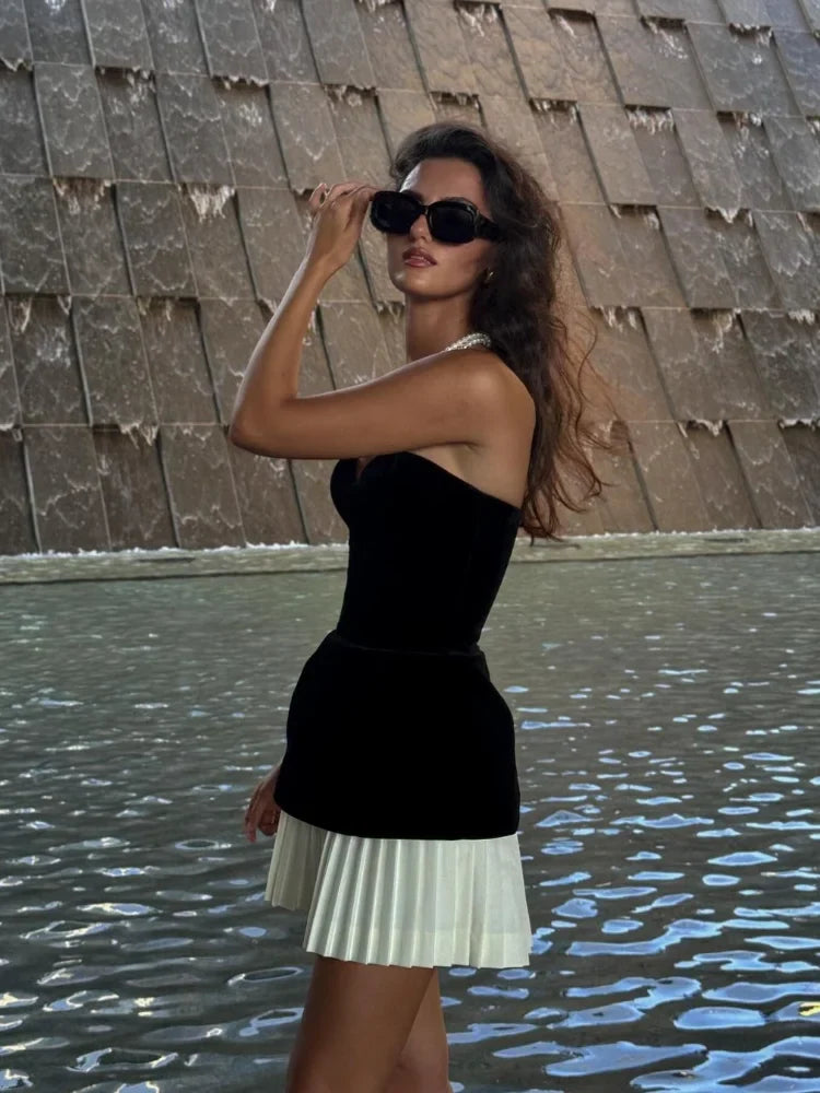 Zara Strapless Velvet Backless Mini Dress - View 4