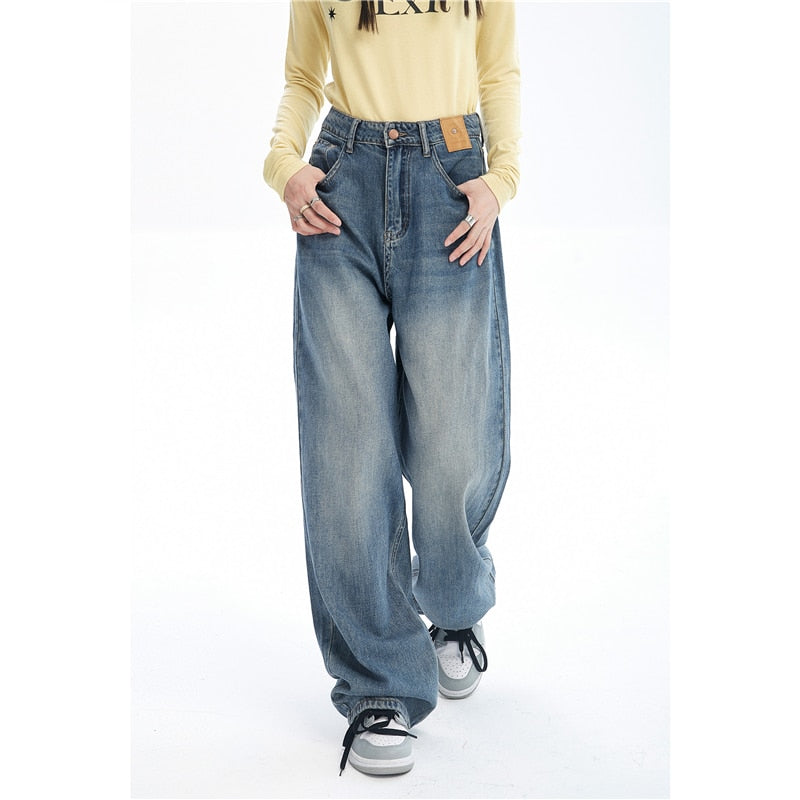 Contrasting Wide Colors For S High Blue Waist Leg