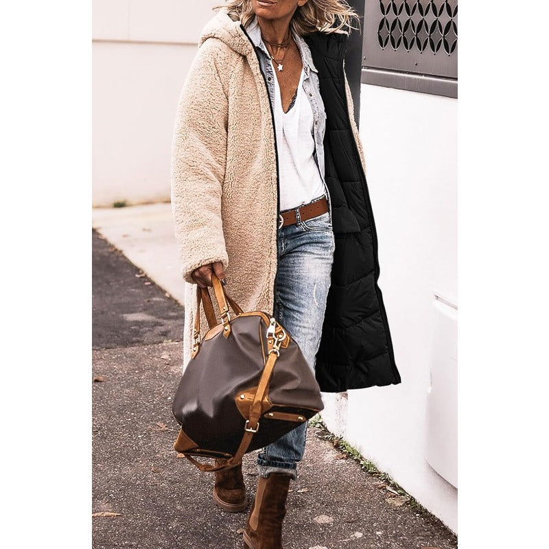 Reversible Sherpa Lined Quilted Longline Coat 5