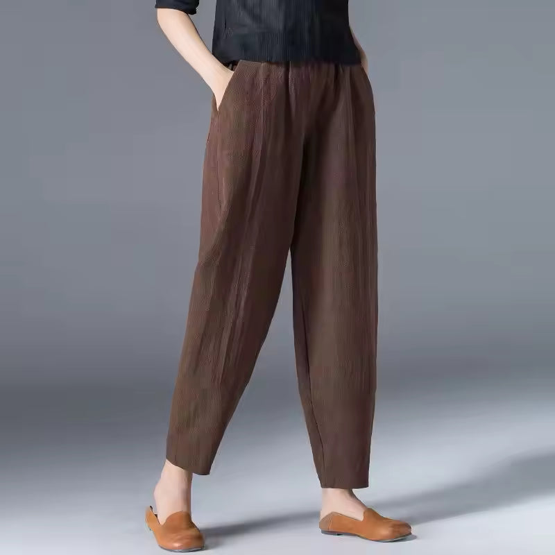 High Waist Tapered Leg Pull On Pants 10