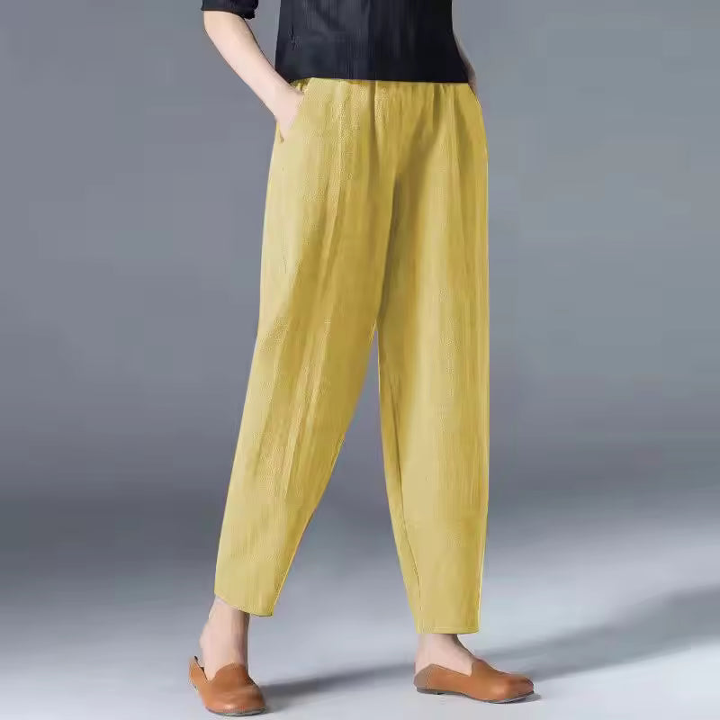 High Waist Tapered Leg Pull On Pants 5