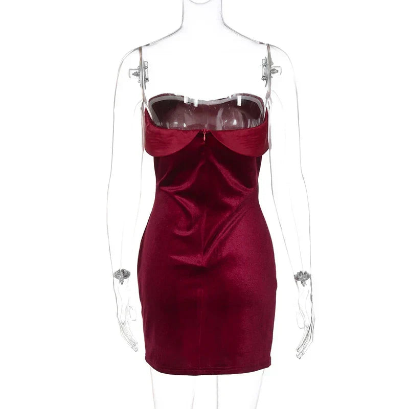 Velvet Off - shoulder Strapless Mini Dress - View 15