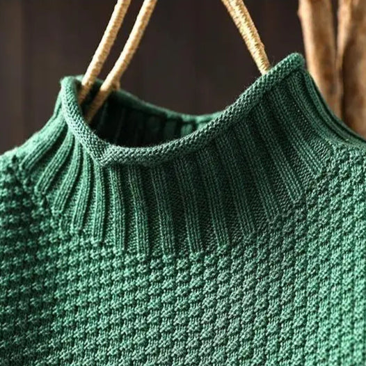 Mock Neck Chunky Knit Oversized Sweater 6