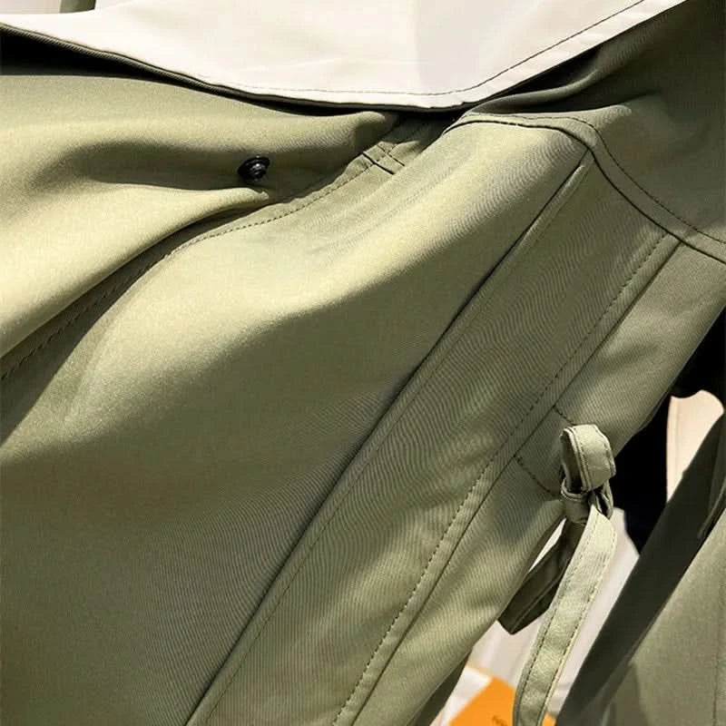 Contrast Oversized Lapel Button Front Utility Jacket 11