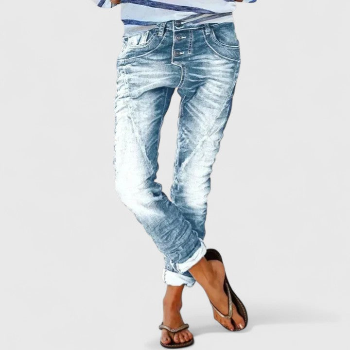 Faded Relaxed Fit Cuffed Boyfriend Jeans 4