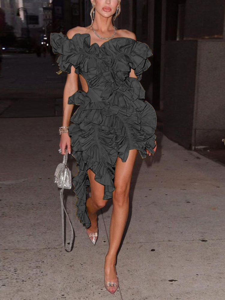 Short Party Dress Backless and Ruffled - View 14