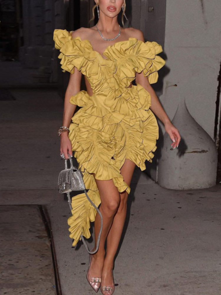 Short Party Dress Backless and Ruffled - View 13