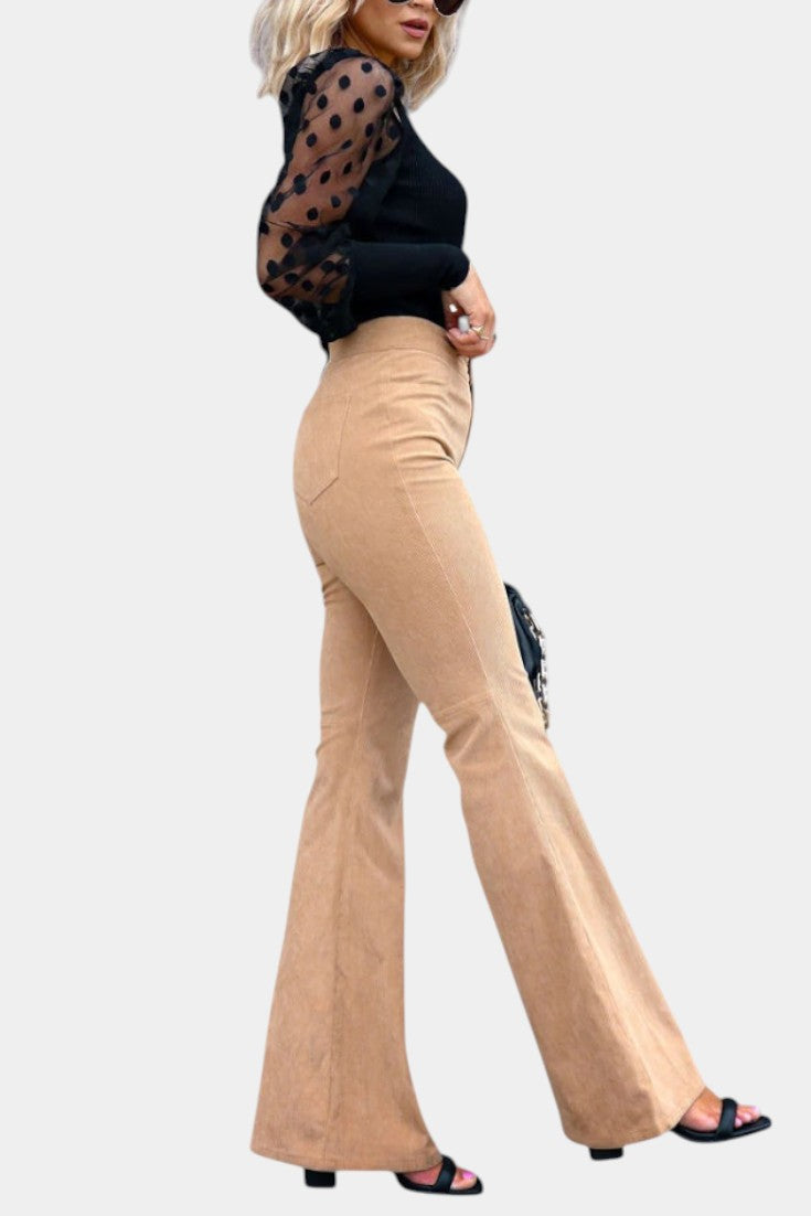 High Waist Corduroy Flare Pants 7
