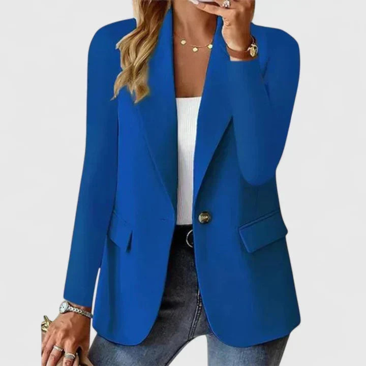 Notch Lapel Single Button Long Sleeve Blazer 6