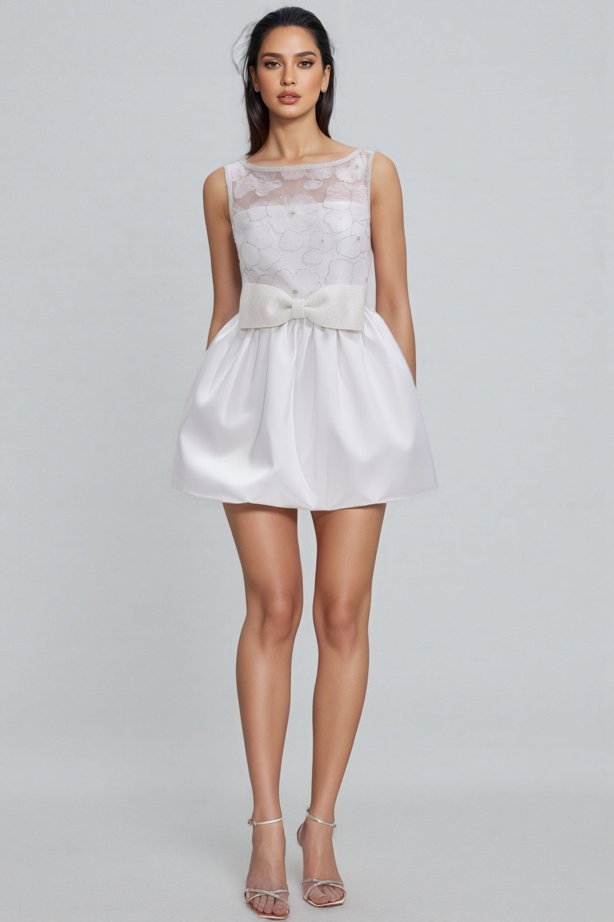 Jarierk White Tulle Mini Dress