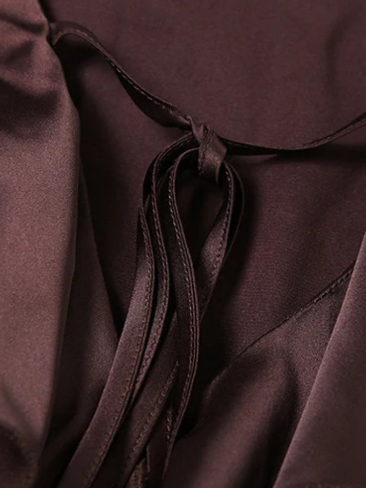 Satin Ruffled Mini Dress - View 7