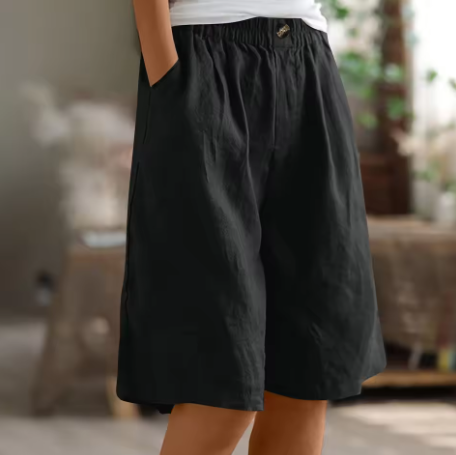 High Waist Wide Leg Knee Length Shorts 10