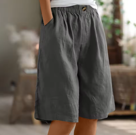 High Waist Wide Leg Knee Length Shorts 2