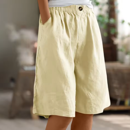 High Waist Wide Leg Knee Length Shorts 3