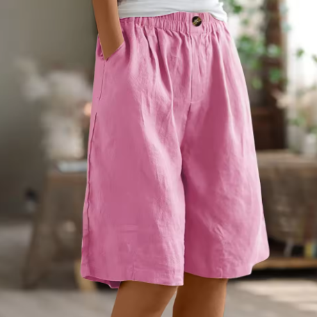 High Waist Wide Leg Knee Length Shorts 5
