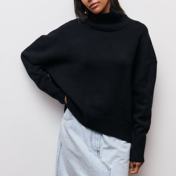 Turtleneck Short Sleeve Oversized Knit Sweater 7