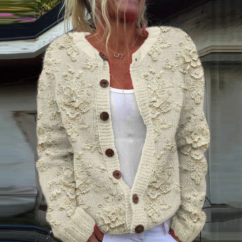 Fair Isle Button Front Knit Cardigan 2