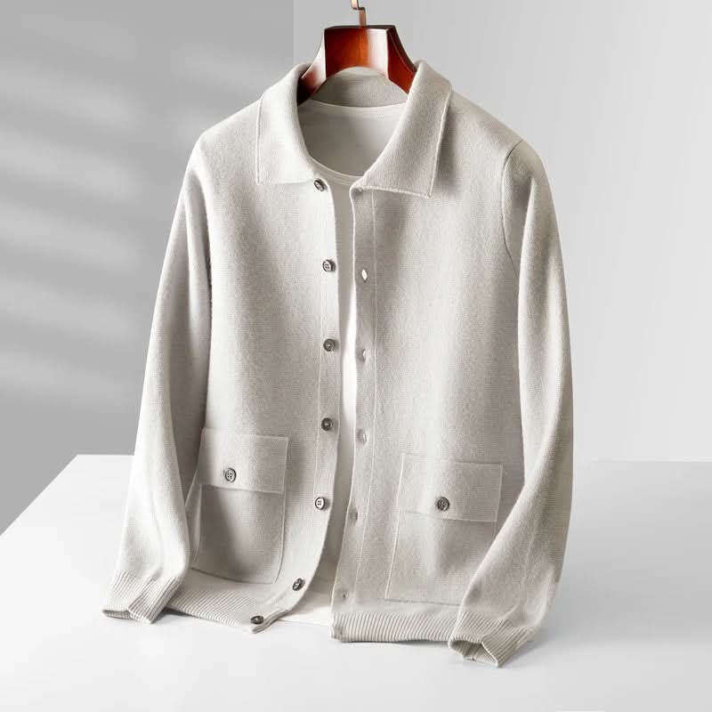 Collared Button Front Patch Pocket Knit Cardigan Jacket 10