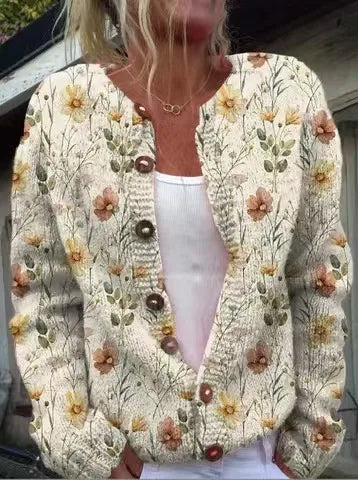 Fair Isle Button Front Knit Cardigan 7